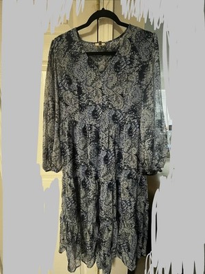Joie Blue Parisian Paisley V-Neck Maxi Dress MEDIUM NWT MSRP $268 Summer Dress