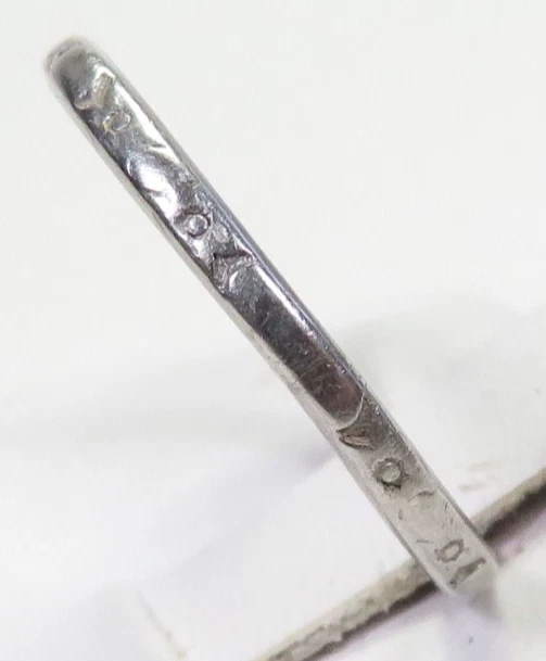 Antique Platinum 1920's Wedding Band DTD '35 Ring Size 7 UK-N1/2 1.74 MM Deco - Image 3 of 4