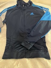 Youth Adidas Warmup Active Sports Zip-Up Jacket Size LARGE 14/16 EUC