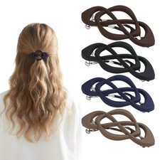 4-Pack Vintage French Hair Barrettes for Women, Large Duckbill Flat Hair Clip...