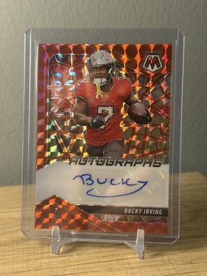 2025 Panini Mosaic Autographs Bucky Irving #AMC-BIG Red Prizm /199 (AU)