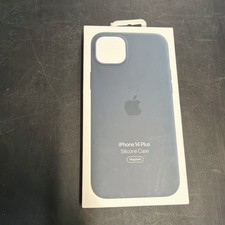 New Sealed Genuine Apple Silicone Case W/ MagSafe for iPhone 14 Plus -Storm Blue