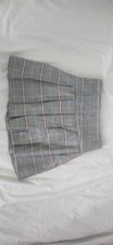 Girls Plaid Pleated Mini Skirt Gray Pink Blue Check School Girl Style Size S