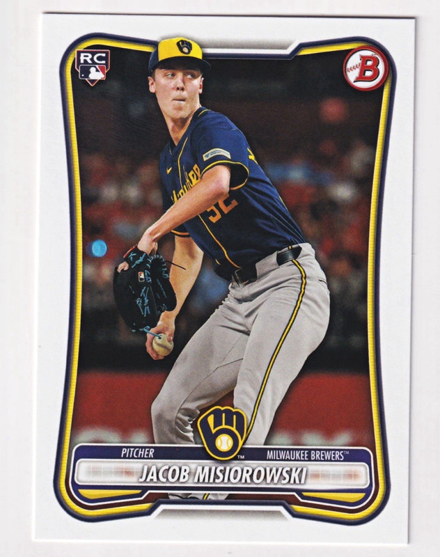 Topps 2026 Bowman Baseball Jacob Misiorowski Rookie RC Base #35 Brewers