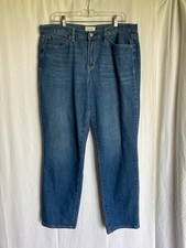Nicole Miller Soho High Rise Stretch RELAXED Fit Straight Leg Jeans Size 12 Flaw
