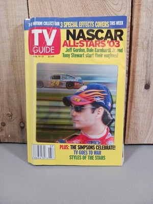 TV GUIDE Feb15, 2003 With NASCAR 3D Special Effects Cover Hologram 