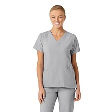 Wink W123 Women's Stylized V-Neck Scrub Top Large Grey