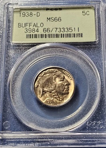 1938-D Buffalo Nickel PCGS MS66 OGH OLD GREEN HOLDER