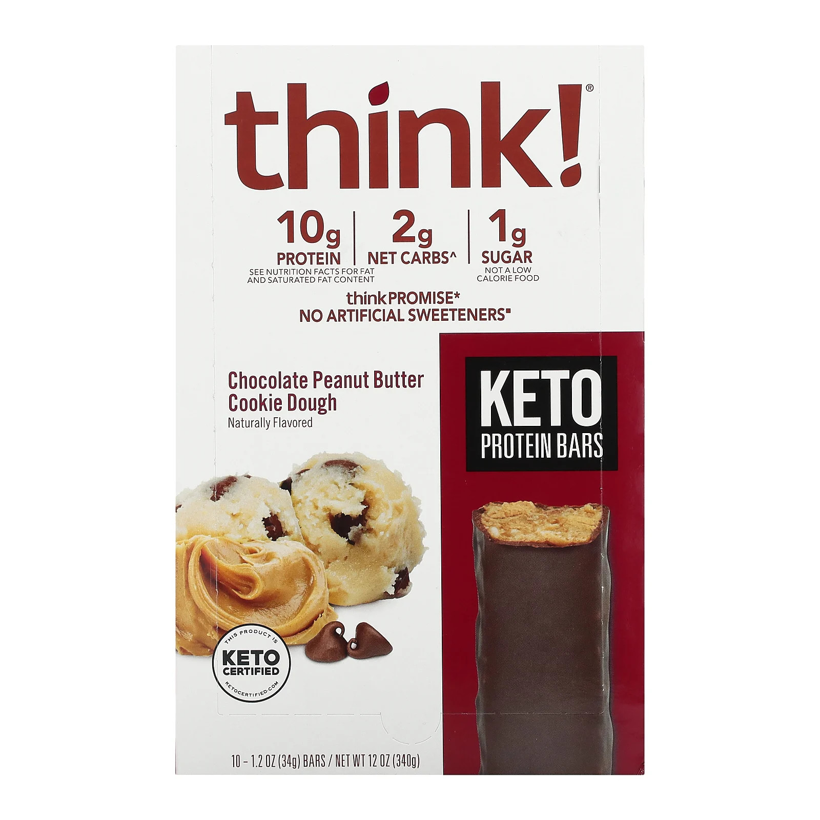 Keto Protein Bars Шоколадное печенье с арахисовым маслом 10 батончиков 12 унции 34 г 5490₽