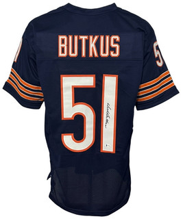 Chicago Bears Dick Butkus Autographed Pro Style Blue Jersey JSA Authenticated