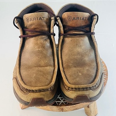 Ariat Spitfire Mens Brown Leather Chukka Boots Lime Green Accents Moc Toe Shop Green Mens Ariat Spitfire Chukka Boots – Shoebacca main image 2