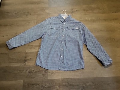 EAG Elite Engineered Angling Gear by Mossy Oaks Blue Check Long Sleeve XL  New
