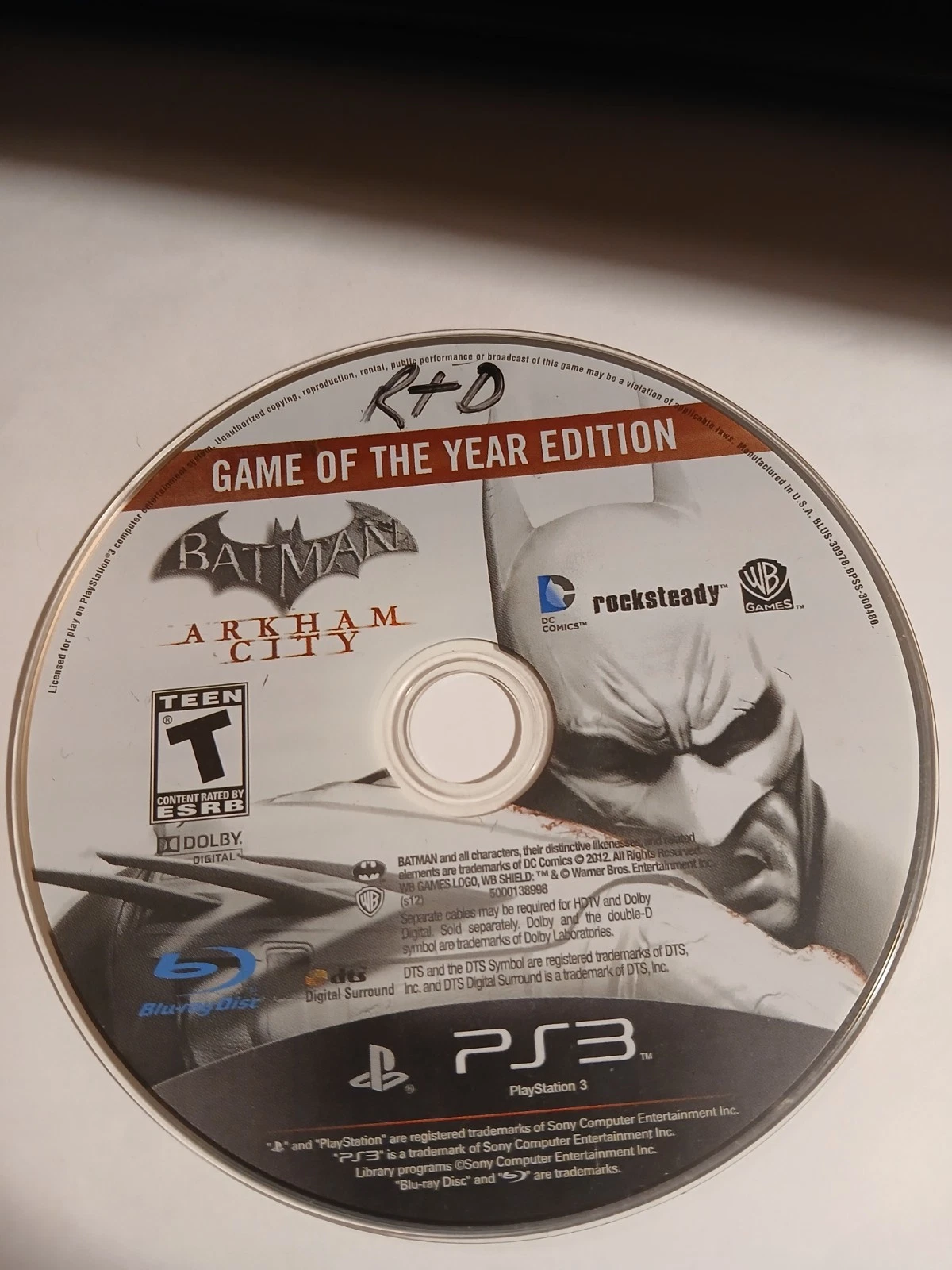 Batman: Arkham City - Sony PlayStation 3 PS3 Game Disc Only Warner Bros
