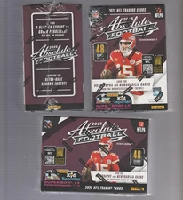 ( 3 ) 2025 PANINI ABSOLUTE FOOTBALL NFL FACTORY SEALED BLASTER BOXES - 3 BOX LOT