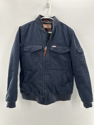 Iron and Resin Vandenberg Bomber Jacket Coat Men Medium Navy Blue Chore Barn