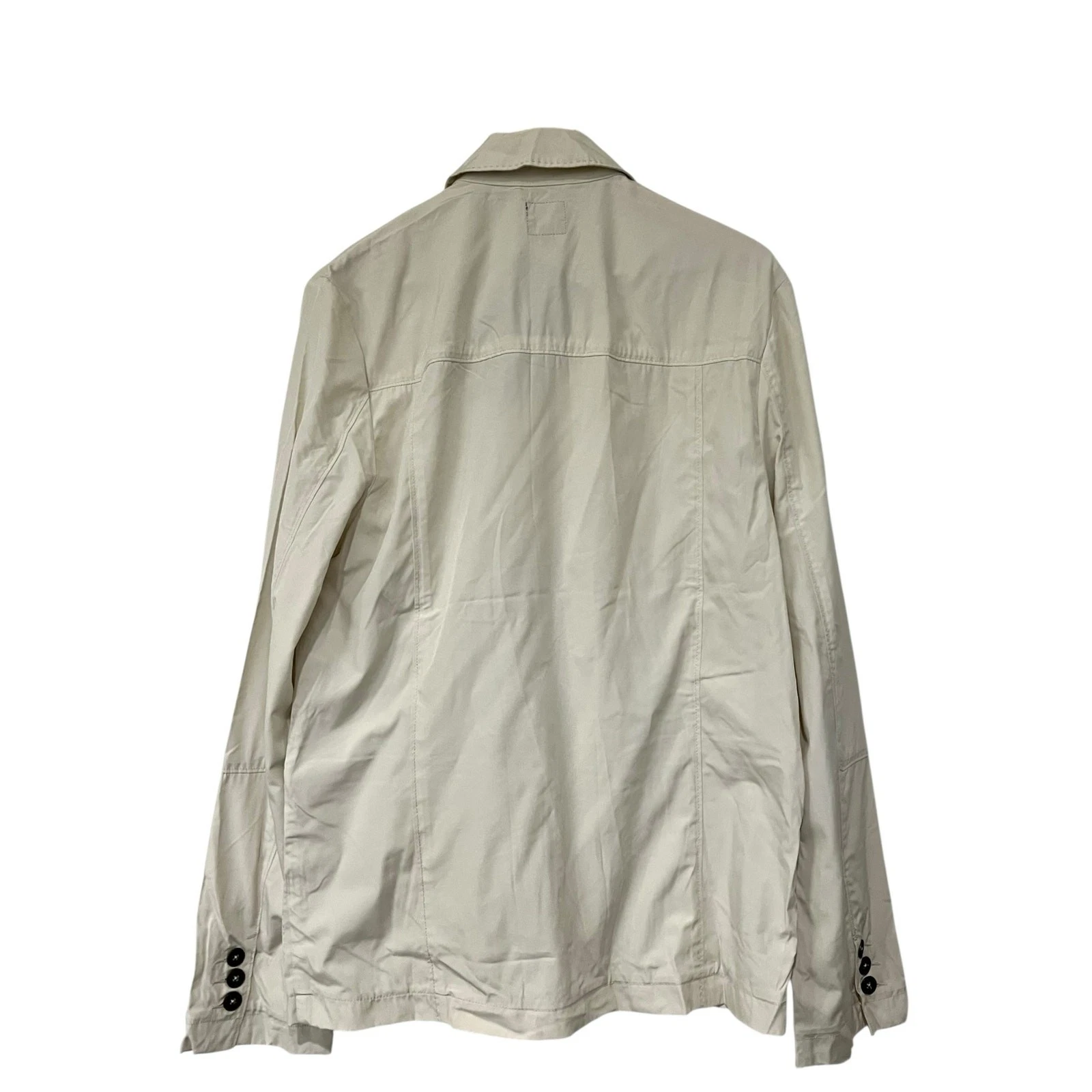 Finn Flare Mens Jacket Cream Full Zip Stand-Up Collar Zip Pockets European Sz S - product detail image 2