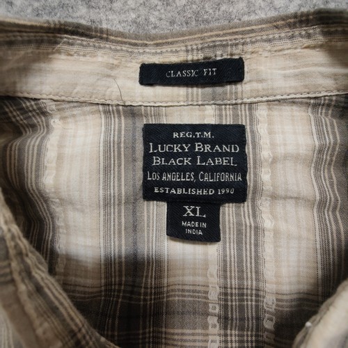 Lucky Brand Black Label Pearl Snap Mens XL Classic Fit Plaid Button Up EUC - Bild 6 von 12