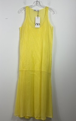 NWT Zara Semi Sheer Yellow Dress Size Small $119 | eBay