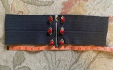 Vintage  80s English Handmade Wide Elasticized Belt