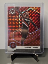 2020-21 Panini Mosaic #93 Damian Lillard Mosaic Red Wave Portland Trail Blazers