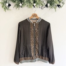 Scotch Soda Reversible Bomber Jacket Satin Paisley/Striped Prints Size L Y704