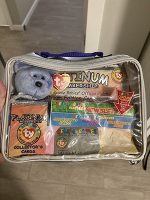 Ty Beanie Babies Official Club Platinum Mitgliedschaft Sammlerset mit Karten, Tasche