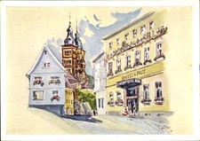 Künstler Ak Amorbach im Odenwald Unterfranken, Hotel Post - 4367679