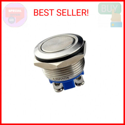 Ulincos  Momentary Push Button Switch U19A1 1NO SPST Silver Stainless Steel Shel