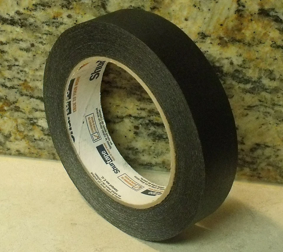 SHURTAPE 1" x 180' Roll COLORED MASKING TAPE - BLACK