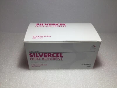 SYSTAGENIX SILVERCEL NON-ADHERENT DRESSING CAD7230 QTY 5 / 2.5cm x 30.5cm