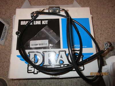2012 -13ss Harley Davidson FGW Drag Specialties + 8'' Front Brake Line Kit BLACK