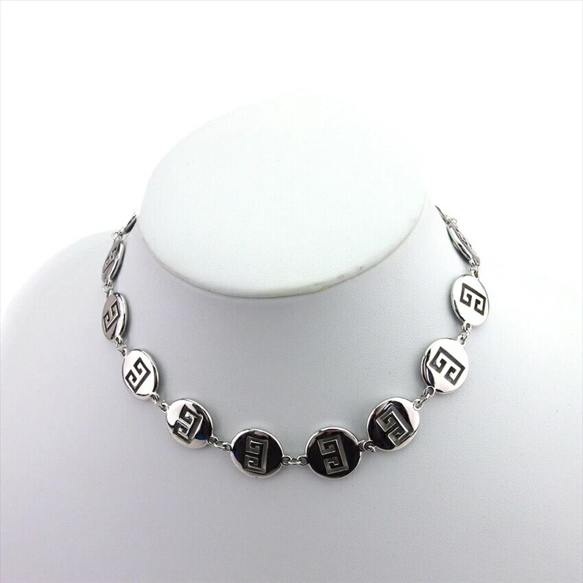 GIVENCHY Girocollo G Mark Staffa Argento Autentico USATO6