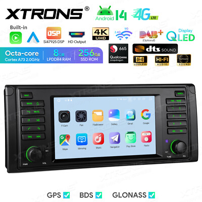 8G+256G Autoradio Android 14 8Core 4K HDMI DSP HiFi GPS 7  für BMW E39 1995-2003