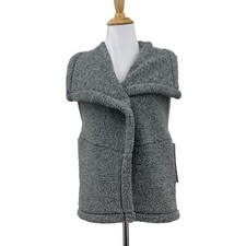 Lucy Hatha Sherpa Vest Womens Xs Extra Small Gray Lightweight Wrap Shawl Collar