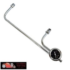 Chrome Dual Fuel Line Holley 4150 Double Pumper Carburetor 9-516 Dry Gauge
