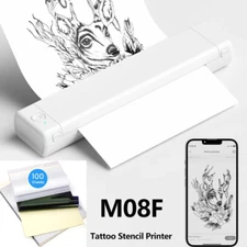 Wireless Tattoo Stencil Printer Transfer Copier Bluetooth + 100 Thermal Paper