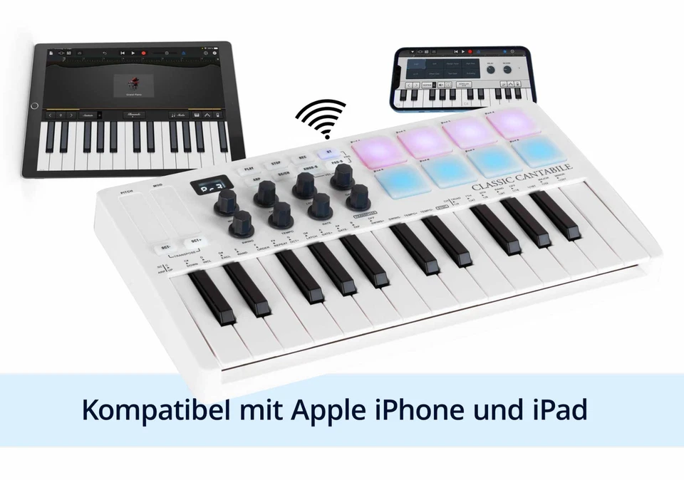 Controller Midi Bluetooth a batteria, ideale per GarageBand su iPad e iPhone - Immagine 4 di 4