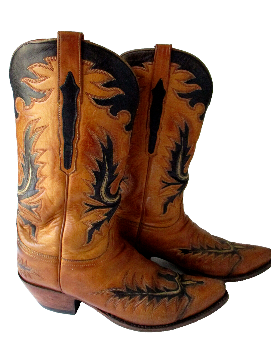 Lucchese Classics Mens Handmade Western Cowboy Boots Size Brown  Handmade