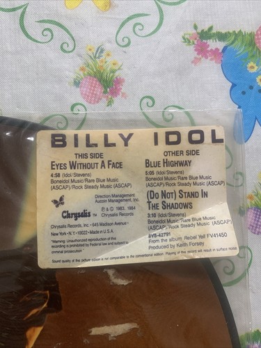 BILLY IDOL “Eyes Without A Face 1984 CHRYSALIS 12" VG 8V8-42791-A picture disc - Picture 7 of 8