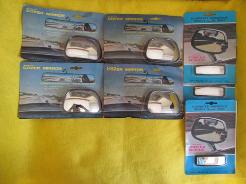 VINTAGE AUTO COVER AND CONVEX MIRRORS NOS 1960'S