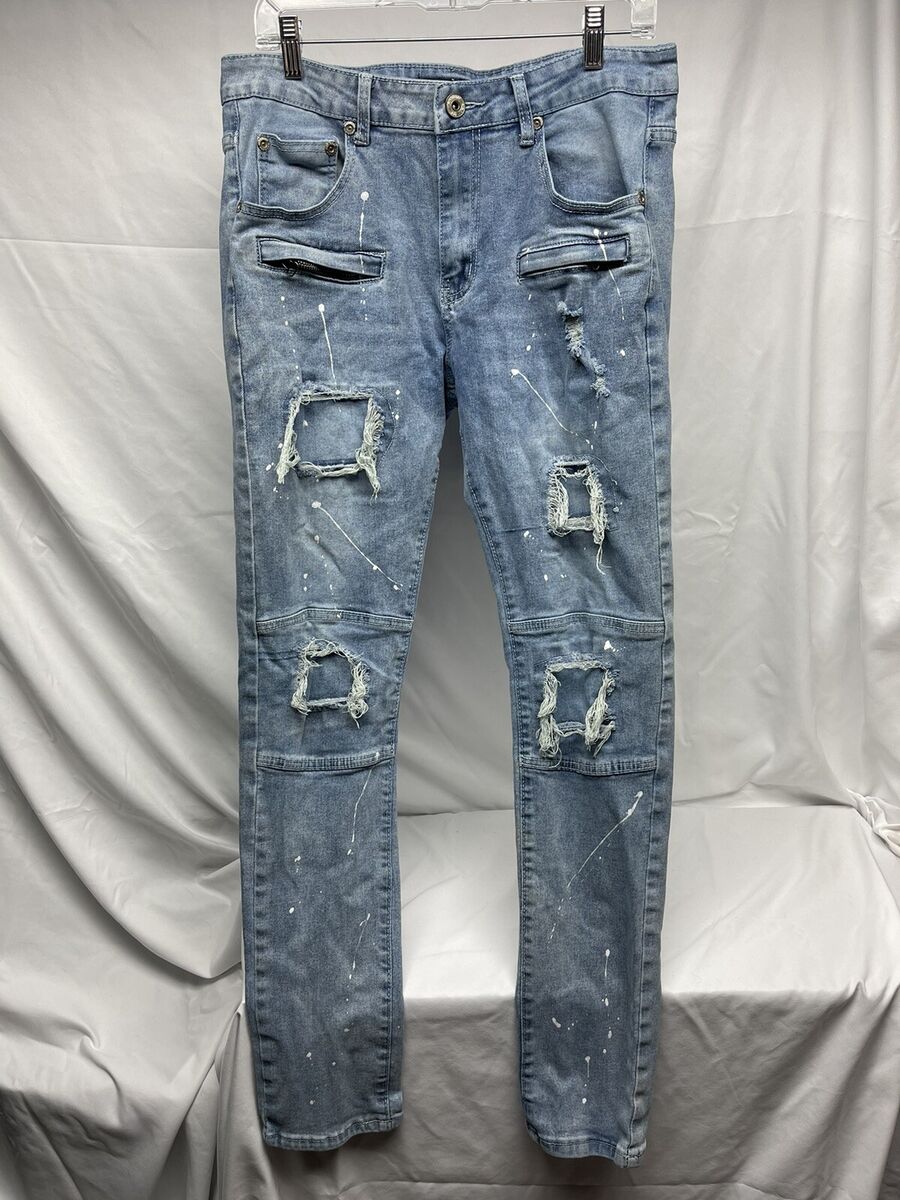M. Society Politically Incorrect Men's Jeans Distressed M. Society Politically Incorrect Men's Jeans Distressed