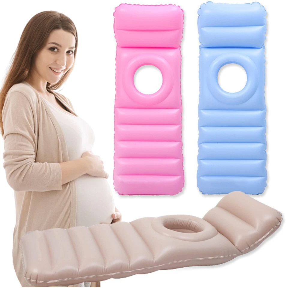 Almohada inflable para embarazo cama de aire de maternidad de cuerpo completo con orificio para abdomen Foto 4 de 4
