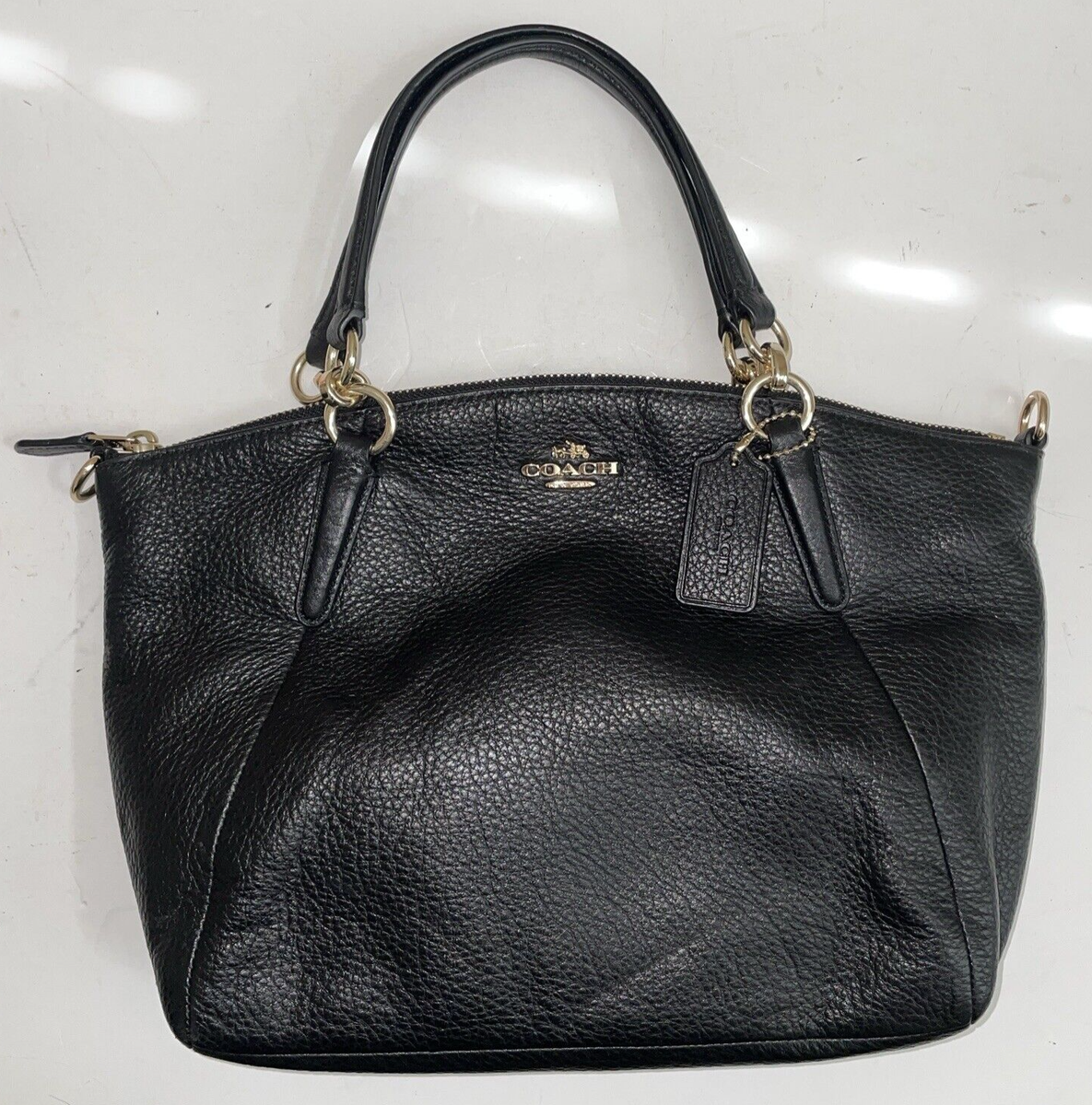 Coach Kelsey Crossbody Pebbled Black Leather Handbag F36675