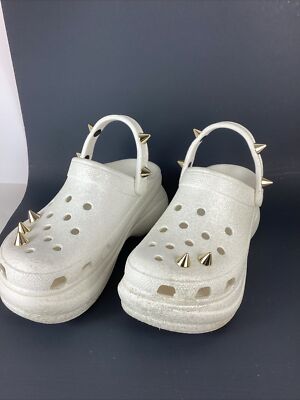 Women s Crocs Classic Bae Glitter Stud Platform Clog Size (W) 10