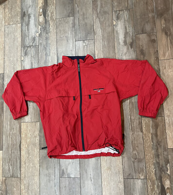 Vintage 90's Polo Sport Ralph Lauren Red Zip Up Jacket L | eBay