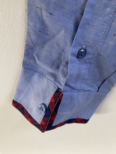 RAF SIMONS Shirt Mens Medium 40 Blue Mod Ska 60s Casuals Button Up - Picture 11 of 19