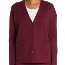 Michael Stars Women’s Size Small Milano V-Neck Dolman Cardigan Sweater Pinot Red