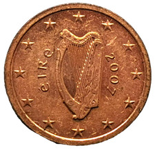 Celtic Brian Ború Harp / Globe 2 Euro Cent 2007 IRELAND (413G)
