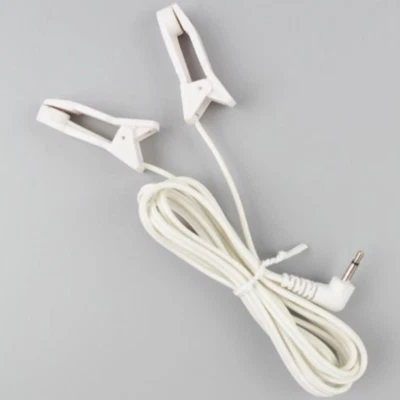 ELECTRO E-STIM TENS MASSAGE CABLE ATTACHMENT AND CLIPS 2.5 MM JACK.UK SELLER!