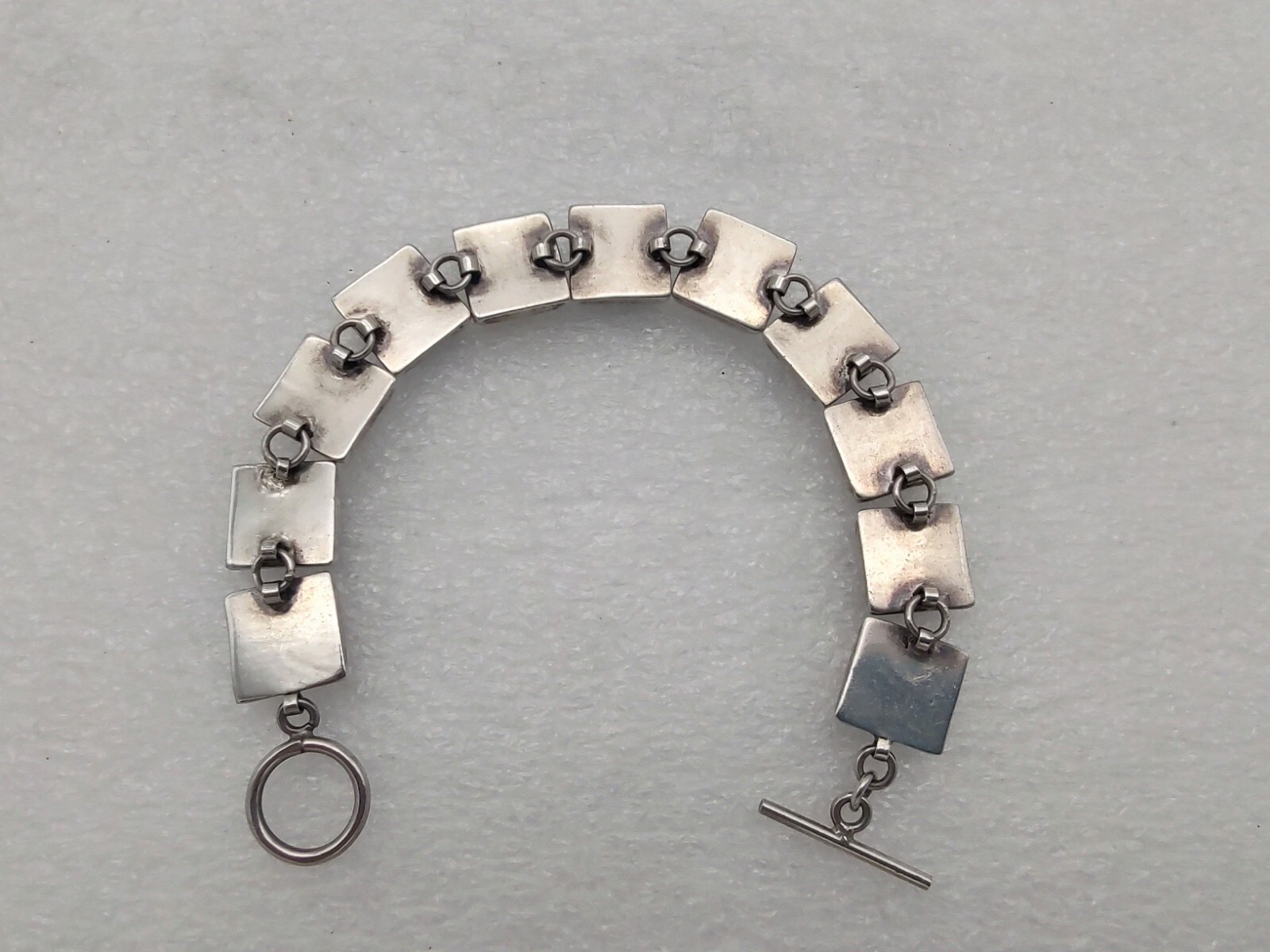 CLASSY Square Link Bracelet Solid Sterling Silver… - image 3